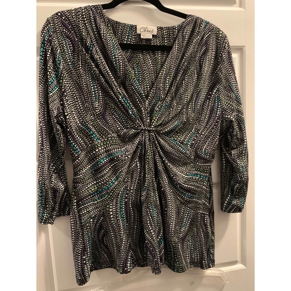 Chaus Tops - Chaus Gray and white geometric tunic​​​​